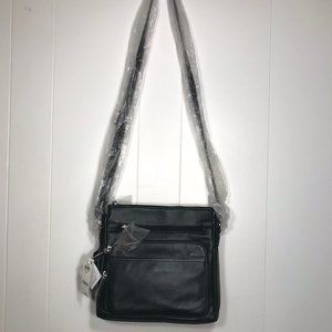 Black Giani Bernini Leather Crossbody- Brand New!